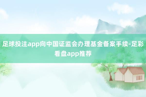 足球投注app向中国证监会办理基金备案手续-足彩看盘app推荐