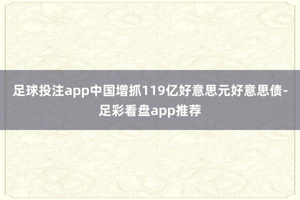 足球投注app中国增抓119亿好意思元好意思债-足彩看盘app推荐