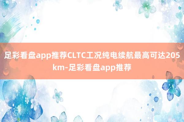 足彩看盘app推荐CLTC工况纯电续航最高可达205km-足彩看盘app推荐