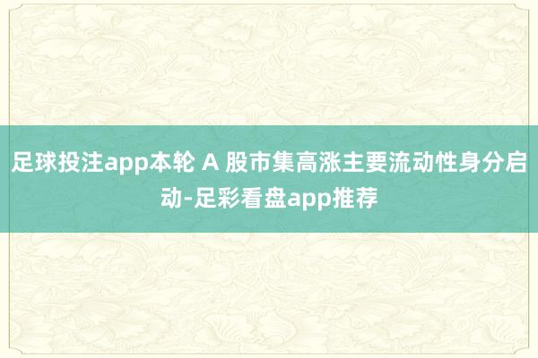 足球投注app本轮 A 股市集高涨主要流动性身分启动-足彩看盘app推荐