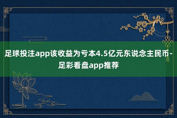 足球投注app该收益为亏本4.5亿元东说念主民币-足彩看盘app推荐