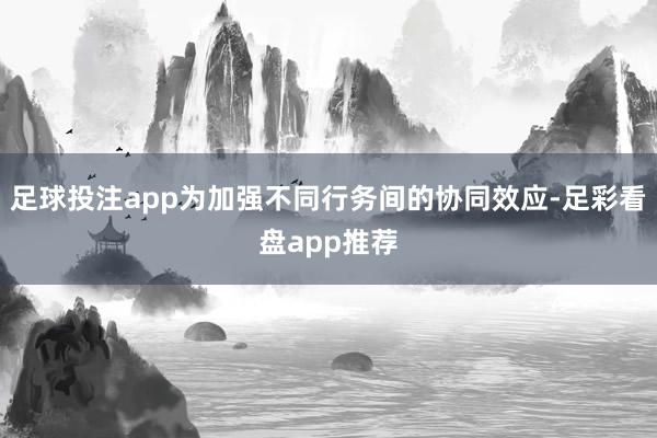 足球投注app为加强不同行务间的协同效应-足彩看盘app推荐