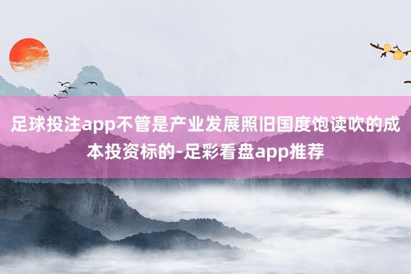 足球投注app不管是产业发展照旧国度饱读吹的成本投资标的-足彩看盘app推荐