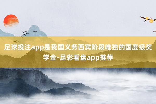 足球投注app是我国义务西宾阶段唯独的国度级奖学金-足彩看盘app推荐