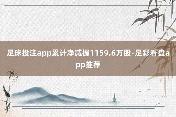 足球投注app累计净减握1159.6万股-足彩看盘app推荐