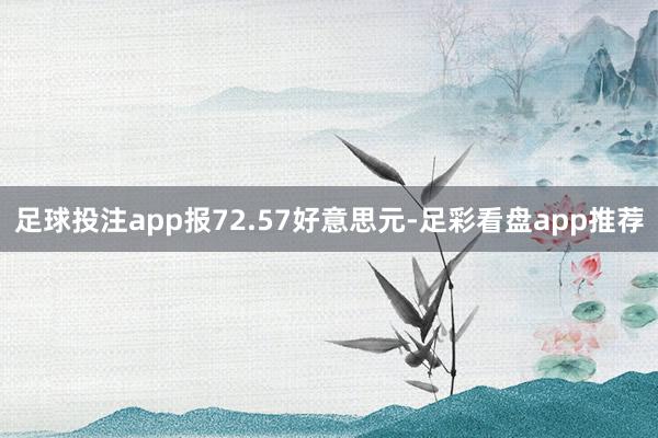 足球投注app报72.57好意思元-足彩看盘app推荐