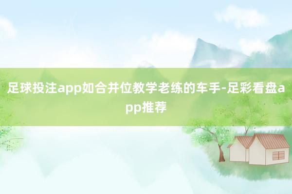 足球投注app如合并位教学老练的车手-足彩看盘app推荐