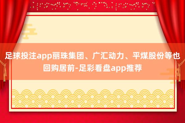 足球投注app丽珠集团、广汇动力、平煤股份等也回购居前-足彩看盘app推荐