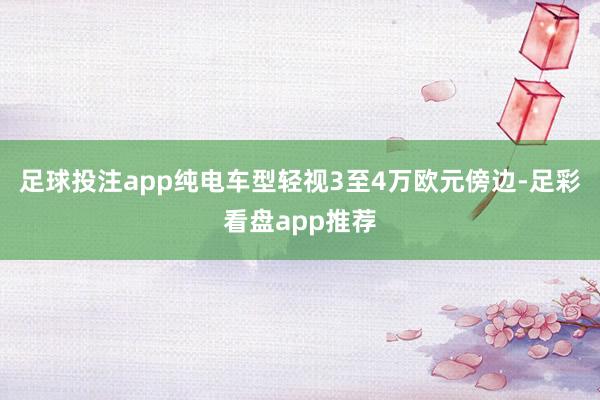 足球投注app纯电车型轻视3至4万欧元傍边-足彩看盘app推荐